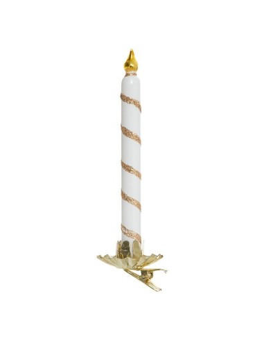 CANDELE E GIROCANDELE: vendita online Candela di Natale in Vetro Dorato, Alta 14,5 cm, Elegante e Raffinata, Perfetta per Dec...