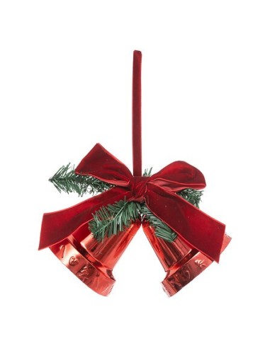 SFERE E PENDAGLI: vendita online Pendente di Natale Campane Rosse, 20 cm, Decorazione Natalizia Elegante, Perfetta per Albero...