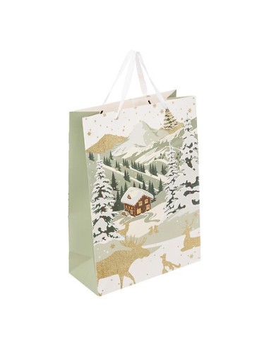 BUSTE E CARTE DA REGALO: vendita online Sacchetto Natalizio Grande, 33x15x46 cm, Borsa Regalo di Natale, Confezione Elegante,...