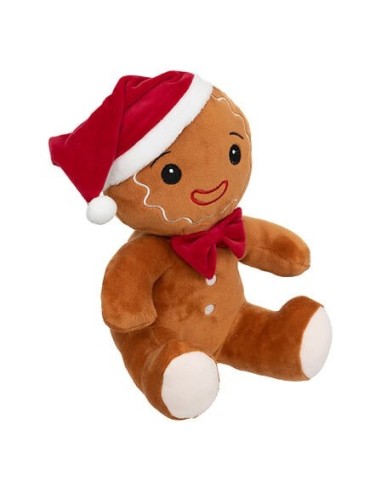 OGGETTISTICA NATALE: vendita online Peluche di Natale Pan di Zenzero H25 cm con Cappello, Morbido e Adorabile, Perfetto per D...