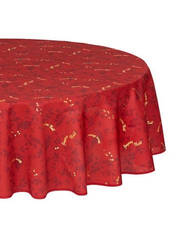 TESSILE: vendita online Tovaglia di Natale 180 cm, Rosso/Oro, Antimacchia, Elegante, Festiva, Perfetta per la Tavola delle Fe...