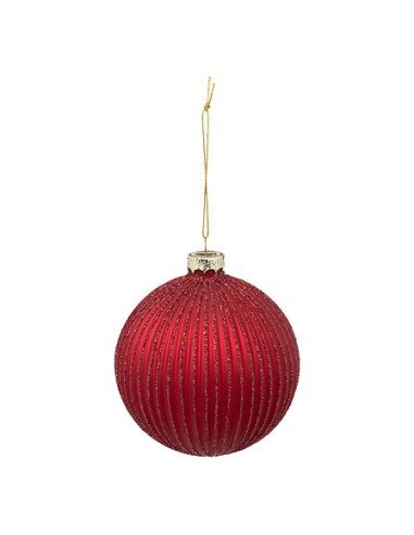 SFERE E PENDAGLI: vendita online Sfera di Natale in Vetro, 10 cm, Glitter Rosso, Elegante Decorazione per Albero di Natale in...