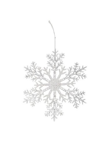 SFERE E PENDAGLI: vendita online Pendente di Natale Fiocco di Neve, 30 cm, Bianco, Accessorio per Albero di Natale, Decorazio...