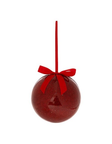 SFERE E PENDAGLI: vendita online Sfera di Natale Polistirene Rosso Glitter, 15 cm, Pallina di Carta Brillante, Addobbo per Al...