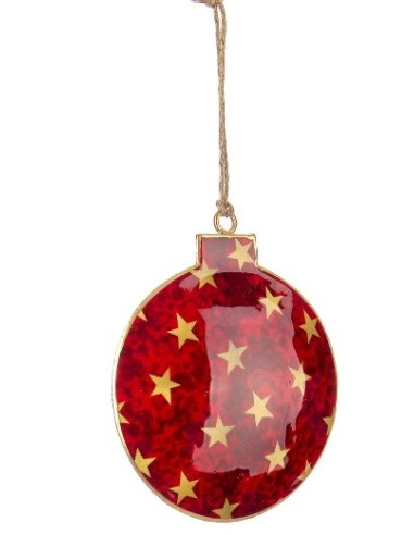 SFERE E PENDAGLI: vendita online Pendente di Natale Star Rosso 10x12cm in Metallo, La Magia di Natale per Decorazioni Festive...