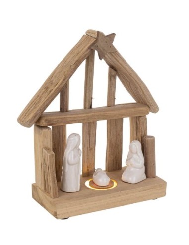 OGGETTISTICA NATALE: vendita online Nativity Life Casa con Stella e Luce LED, La Magia di Natale per Decorazioni Festive in o...