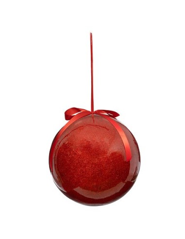 SFERE E PENDAGLI: vendita online Sfera di Natale Polistirene Rosso Glitter, 25 cm, Pallina di Carta Brillante, Addobbo per Al...