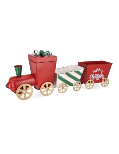 OGGETTISTICA NATALE: vendita online Decorazione di Natale Treno in Metallo 84x29cm con Santa Claus, La Magia di Natale per il...