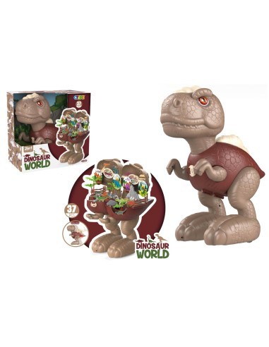 "Big Baby Dino e Playset Tyrannosaurus - 37 Pezzi, Custodia a Forma di Dinosauro, Gioco Educativo per Bambini | Shop in Casa"