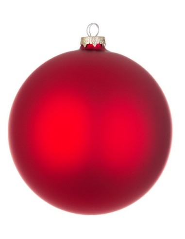 SFERE E PENDAGLI: vendita online Sfera di Natale in Vetro Rosso Opaco Ø15cm, La Magia di Natale per la Tua Decorazione Festiv...