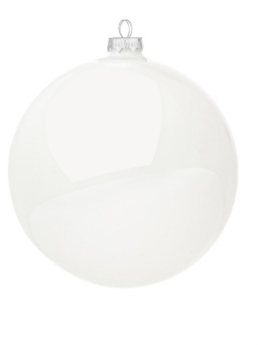 SFERE E PENDAGLI: vendita online Sfera di Natale in Vetro 15cm Bianco Lucido, la Magia di Natale per Decorazioni Eleganti in ...