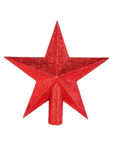 SFERE E PENDAGLI: vendita online Punta Stella di Natale Rossa 22cm con Paillettes, Addobbo Festivo Brillante, Decorazione Alb...