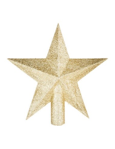 SFERE E PENDAGLI: vendita online Punta di Natale Stella Oro 22cm con Paillettes, Decorazione Albero di Natale, Glitter Oro in...