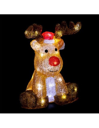 LUCI DI NATALE: vendita online Renna Natalizia con 40 Luci LED, 24x19x30cm, Decorazione da Esterno, Accessorio di Natale in o...