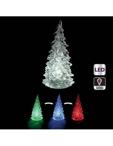 OGGETTISTICA NATALE: vendita online Albero di Natale con Luce LED, 6x6x14 cm, Acrilico, Decorazione Natalizia in offerta