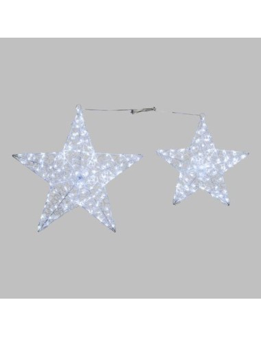 LUCI DI NATALE: vendita online Coppia Stelle di Natale Ø55-40cm 2D Acrilico Soft, 230 GOCCE LED, Alta Luminosità, Telaio Meta...