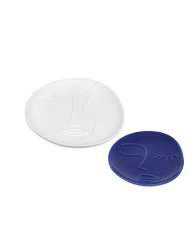 OGGETTISTICA: vendita online Set 2 Svuotatasche Soleya in Ceramica Bianco/Blu, Eleganti e Pratici, Ideali per Ogni Ambiente i...