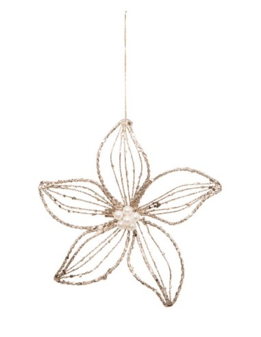 PENDENTE 128431B FIORE CHAMPAGNE H15CM METALLO