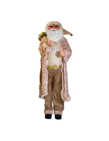 BABBO NATALE TESSUTO BIANCO/ORO H180CM