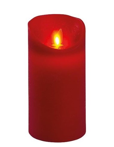 Candela Rossa Moving Flame Ø7,5xH10cm | Shopincasa.it