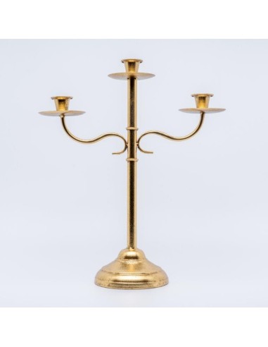 CANDELABRO RETRO' ORO 3 BRACCI 38X46CM