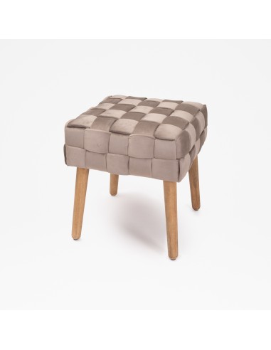 POUF 13730026 FANGO 41X41X45CM VELLUTO INTRECCIO