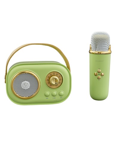 CASSA KARAOKE VINTAGE VERDE CON MICROFONO su Shop in Casa