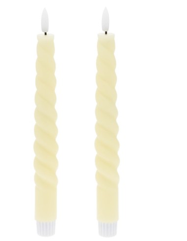 COPPIA CANDELE 76099 TORCIONI LED BIANCO CALDO