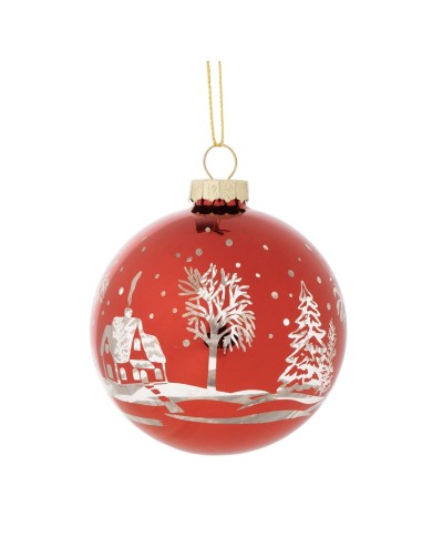 SFERA 139167 VETRO 10CM ROSSO DEC ALBERO