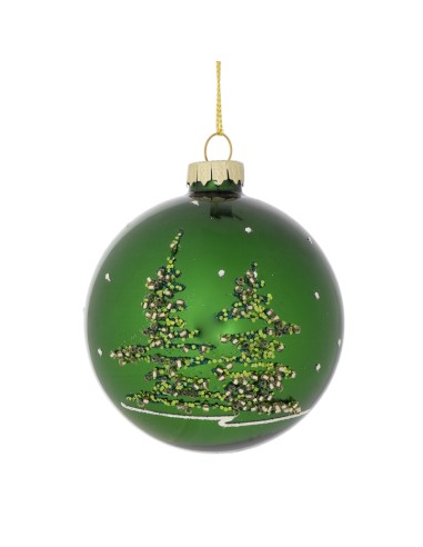 SFERA 139267 VETRO 12CM VERDE DEC ALBERO