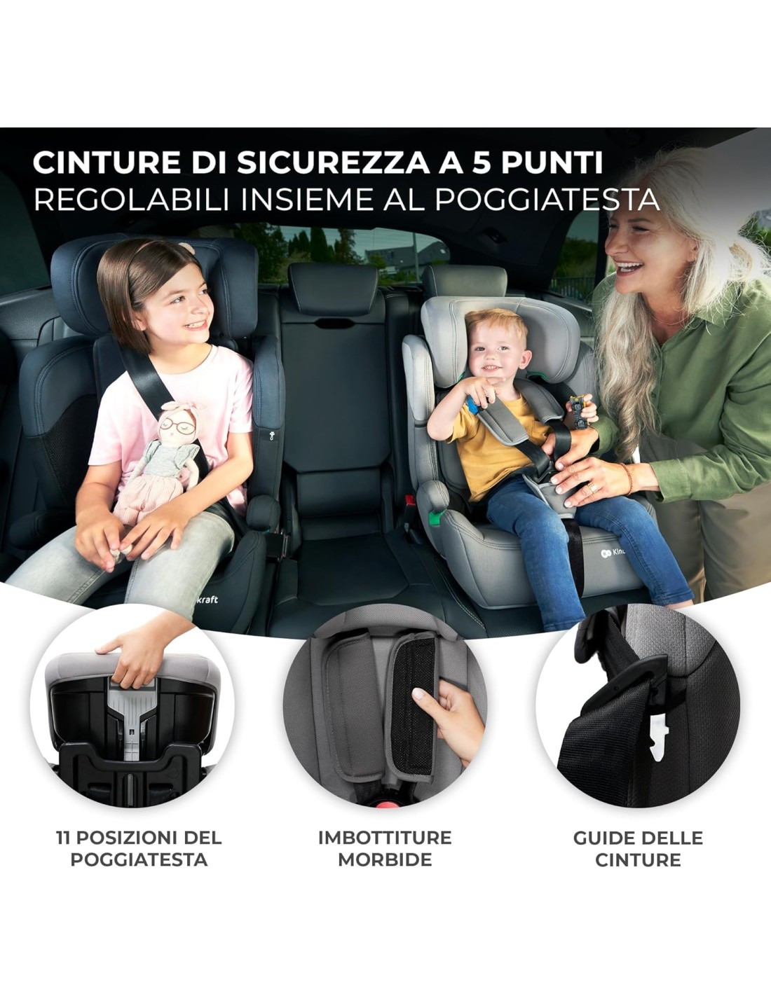 Kinderkraft COMFORT UP I-SIZE Seggiolino Auto 9-36 kg - Regolabile e Sicuro | Shopincasa