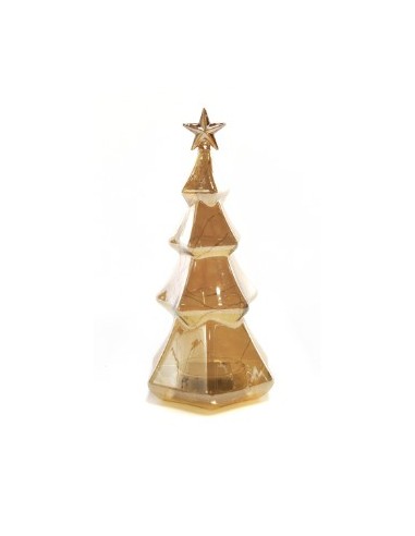 OGGETTISTICA NATALE: vendita online Albero di Natale in Vetro Oro 15x31CM con Luci - La Magia di Natale illumina la tua casa ...