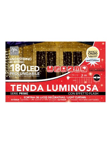 LUCI DI NATALE: vendita online Tenda di Luci 180 LED Bianco Caldo di Natale - La Magia di Natale a casa tua in offerta