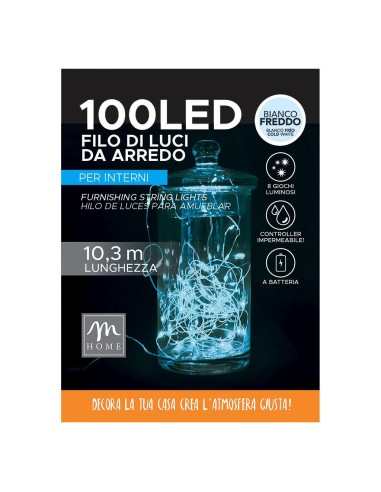 LUCI DI NATALE: vendita online Filo 100 LED Colore Bianco Freddo di Natale - La Magia di Natale a casa tua in offerta