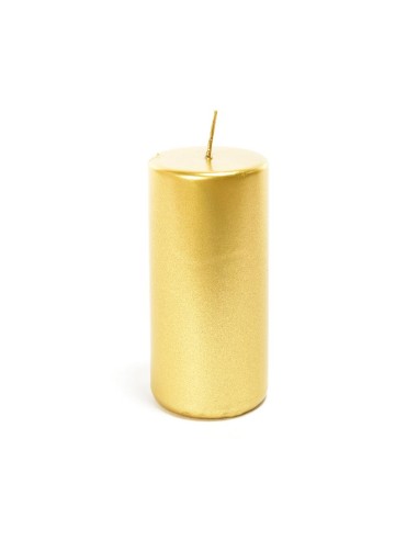 CANDELE E GIROCANDELE: vendita online Candela Pillar Lucida Oro 15x5 cm di Natale - La Magia di Natale a casa tua in offerta