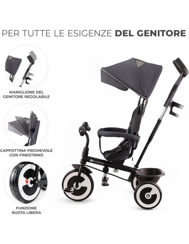 SEGGIOLONI GIRELLI ECC: vendita online Kinderkraft ASTON Triciclo per bambini: versatilità e comfort grey in offerta