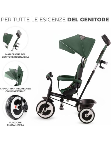 SEGGIOLONI GIRELLI ECC: vendita online Triciclo Kinderkraft ASTON: Versatilità e Comfort per i Tuoi Bambini green in offerta