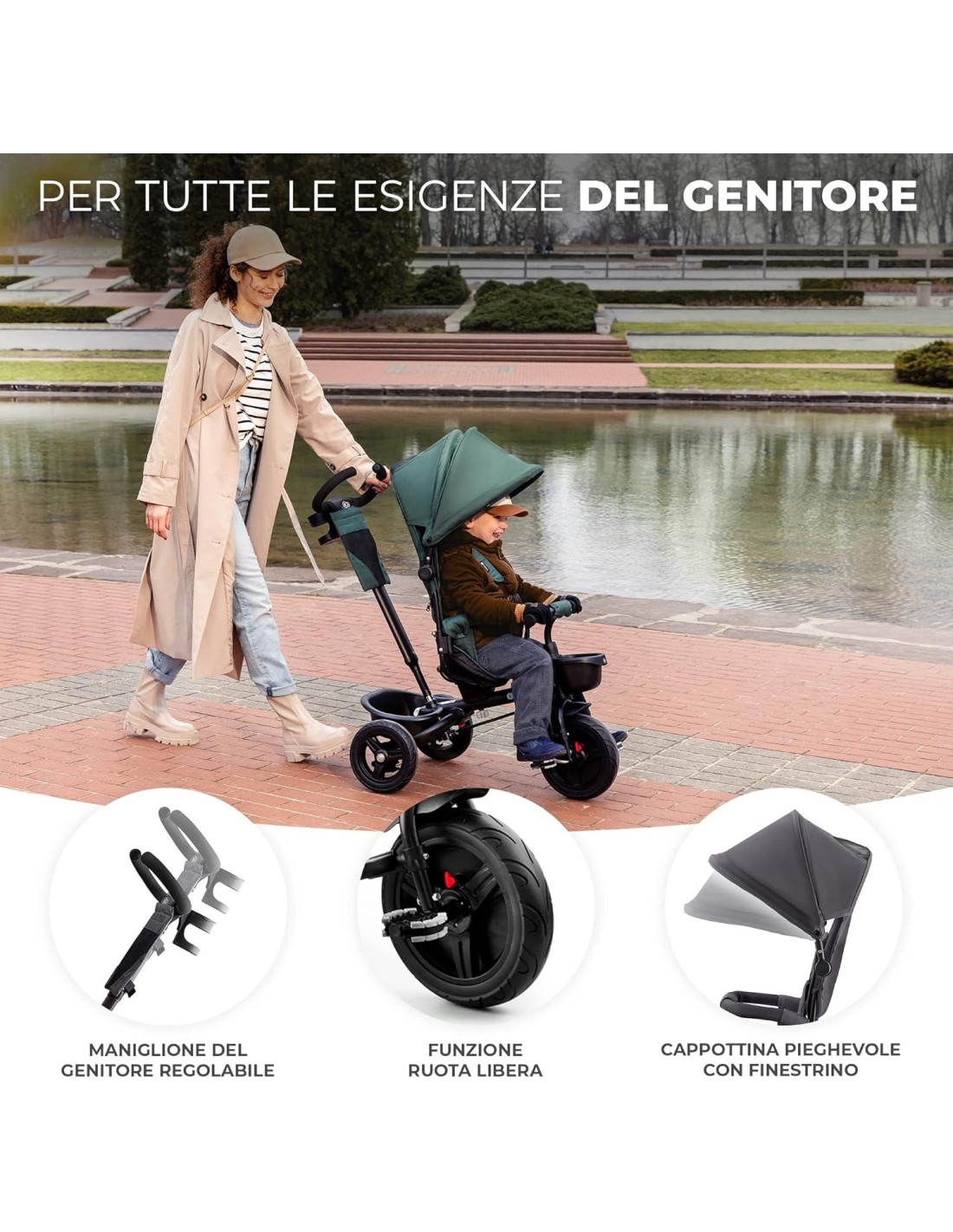 Kinderkraft AVEO Triciclo - Comfort e Versatilità per Bambini