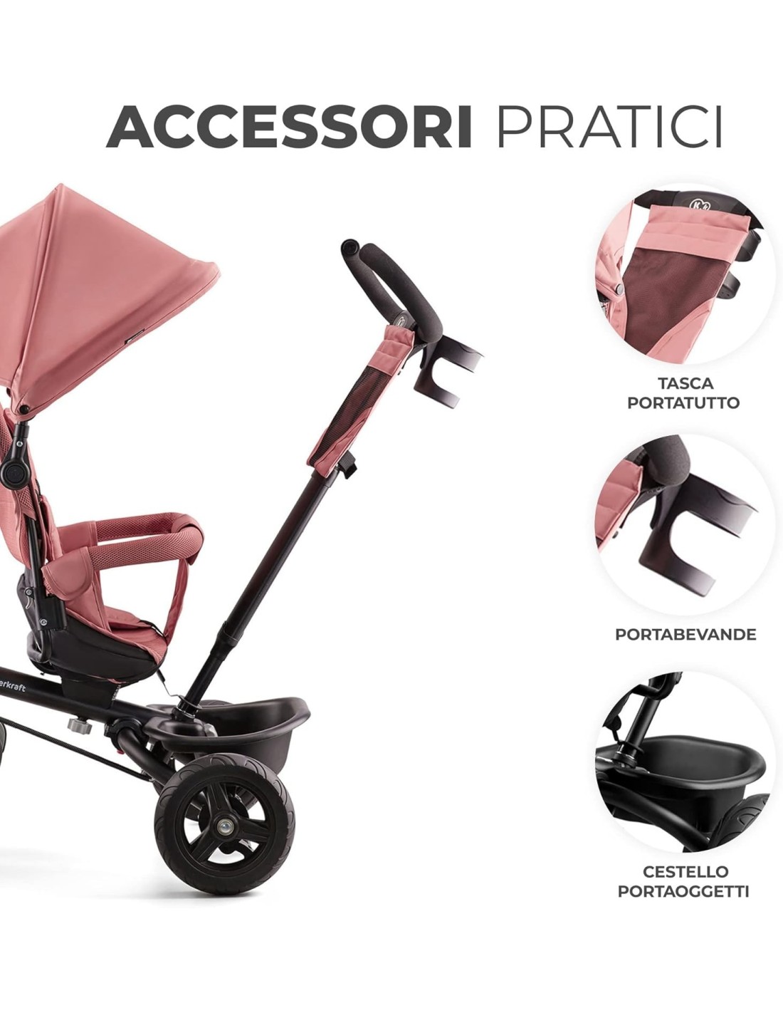 Kinderkraft AVEO Triciclo per Bambini - Rosa | Shopincasa.it