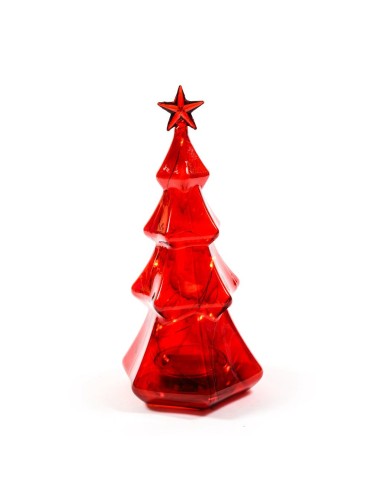 OGGETTISTICA NATALE: vendita online Albero in Vetro di Natale Rosso con Luci - La Magia di Natale illumina la tua casa in off...