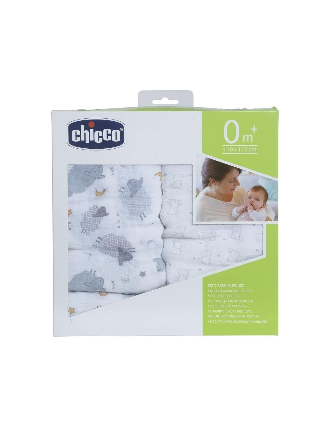 Set Mussoline Chicco 2 Pezzi - Pecora & Orso | Shopincasa.it