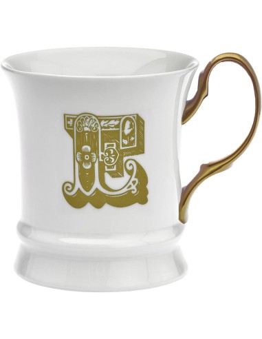 TAZZE CAFFE' E LATTE: vendita online Tazzina in Porcellana 80 ml Moka Gold Lettera E by Livellara in offerta