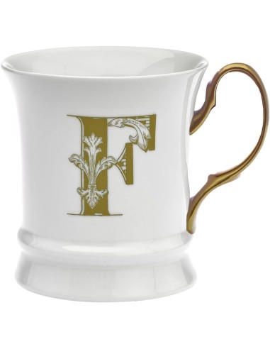 TAZZE CAFFE' E LATTE: vendita online Tazzina in Porcellana 80 ml Moka Gold Lettera F by Livellara in offerta