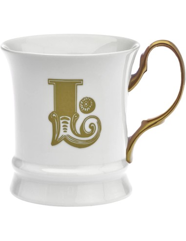 TAZZE CAFFE' E LATTE: vendita online Tazzina in Porcellana 80 ml Moka Gold Lettera L by Livellara in offerta