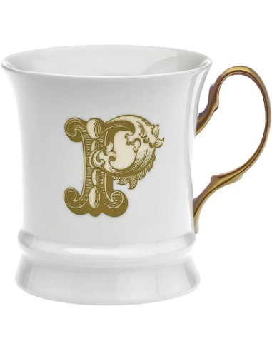 TAZZE CAFFE' E LATTE: vendita online Tazzina in Porcellana 80 ml Moka Gold Lettera P by Livellara in offerta