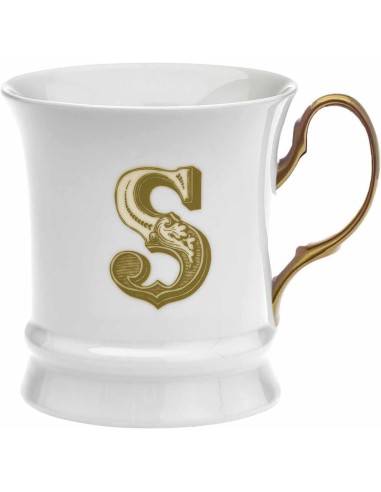 TAZZE CAFFE' E LATTE: vendita online Tazzina in Porcellana 80 ml Moka Gold Lettera S by Livellara in offerta