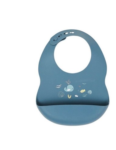 Bavaglino in Silicone Azzurro con Tasca - Shopincasa