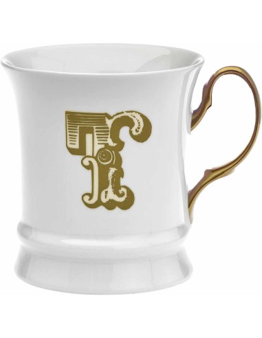 TAZZE CAFFE' E LATTE: vendita online Tazzina in Porcellana 80 ml Moka Gold Lettera T by Livellara in offerta