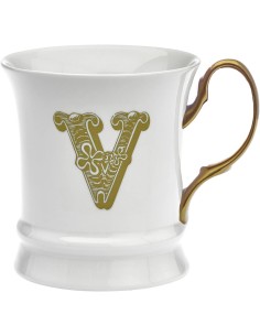 TAZZE CAFFE' E LATTE: vendita online Tazzina in Porcellana 80 ml Moka Gold Lettera V by Livellara in offerta