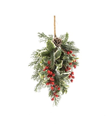 DIETROPORTA: vendita online Dietroporta di Natale con Bacche 25x47cm - La Magia di Natale per la tua entrata in offerta